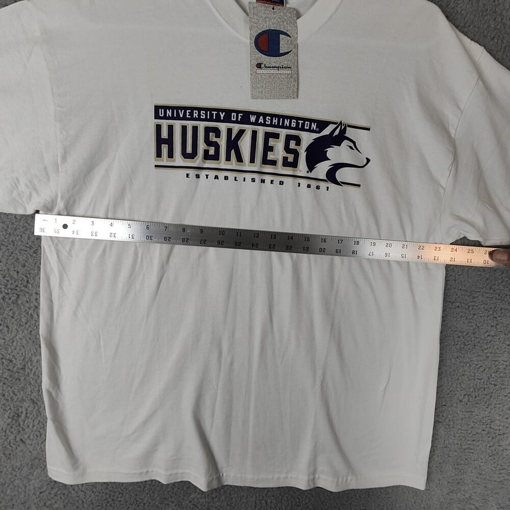 Washington Huskies Shirt Mens Extra Champion Short Sleeve Crew Neck New With Tag - Picture 3 of 14